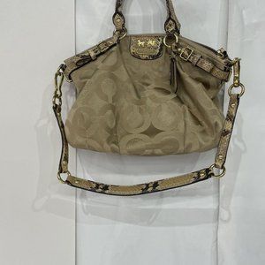 Coach K1176 18650 Madison Signature Satchel with Python Trim ***Hard to find***